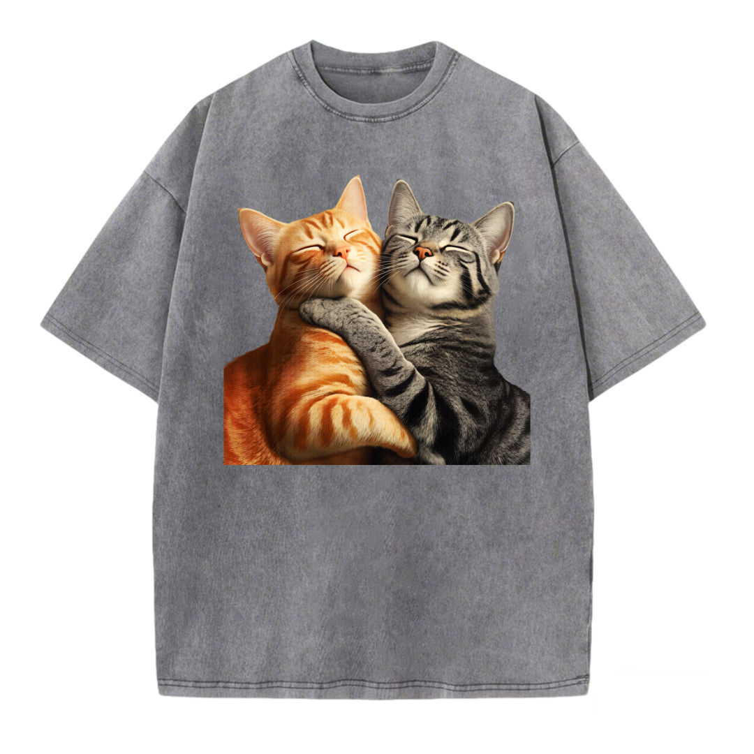 Titanic Cat Movie Scene Graphic Washed T-shirt